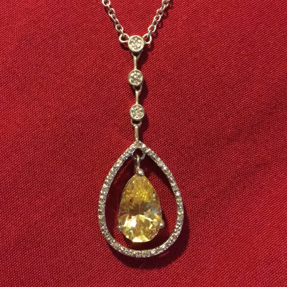 Sterling silver drop necklace